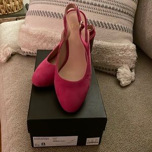 Jcrew cranberry punch sling back round heel pumps. Worn twice! Beautiful shoes.